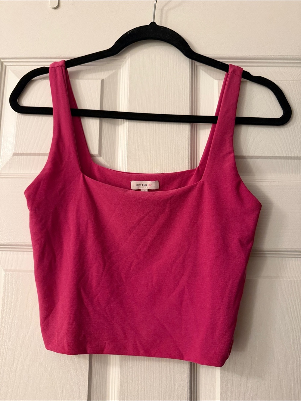 BETTER BE Hot Pink Square Neck Crop Top